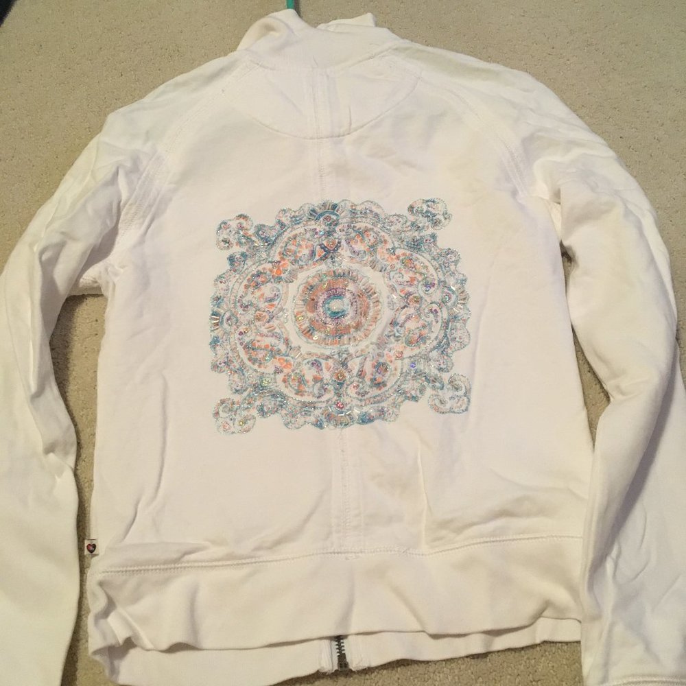 Twisted Heart embellished Beaded track jacket